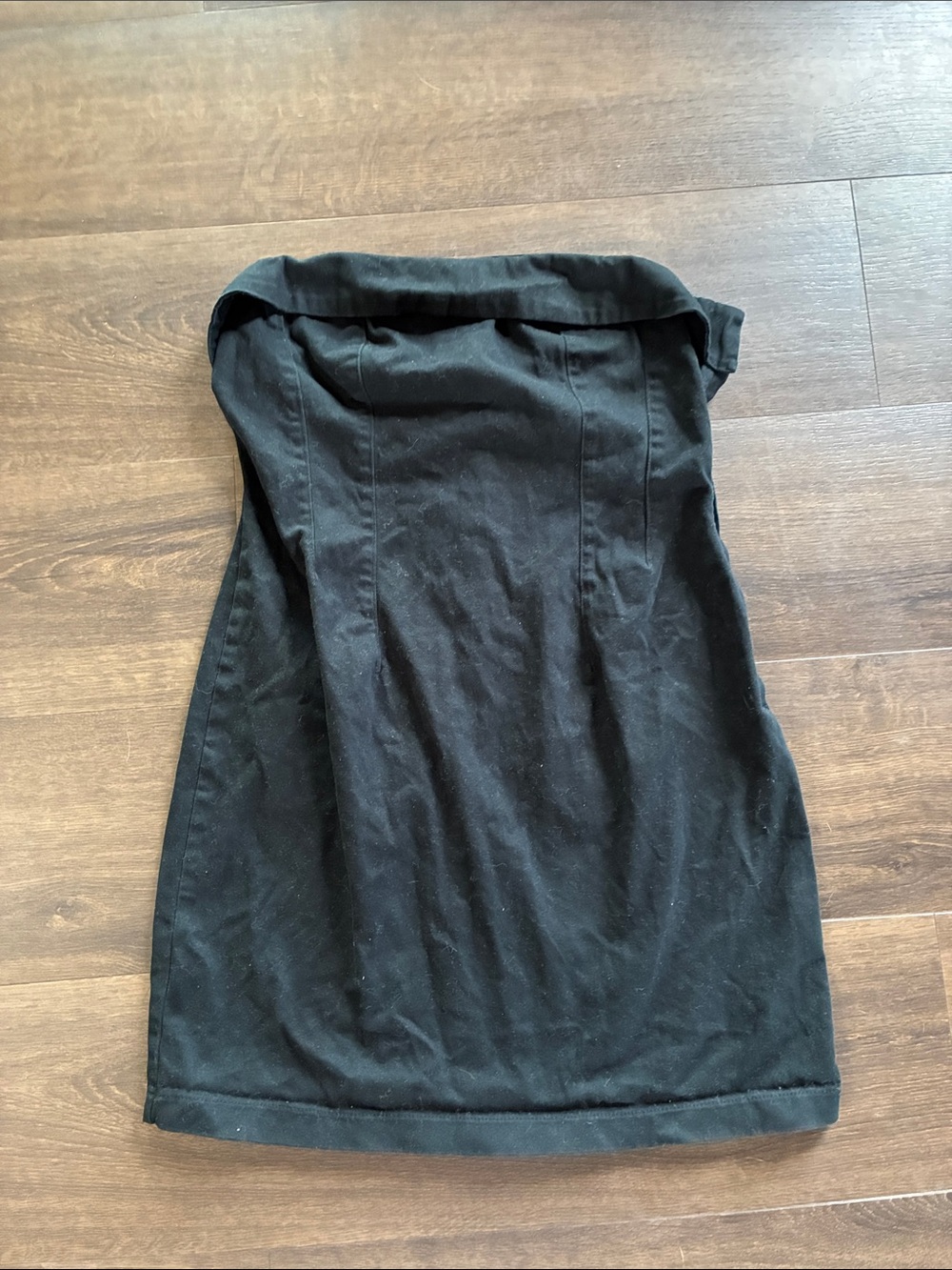wild fable Black Strapless Fold-Over Mini Dress